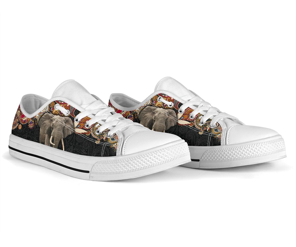 Elephant Paisley Color Low Top  Shoes