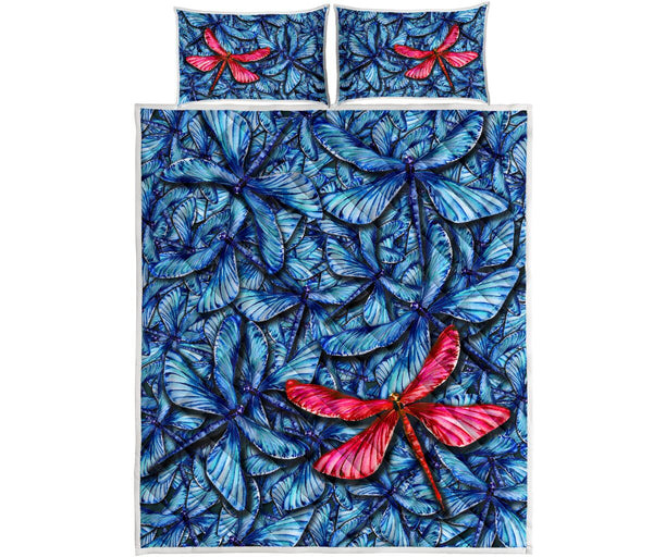 Dragonfly Piled - Quilt Bed Set - Love Quilt Bedding Set