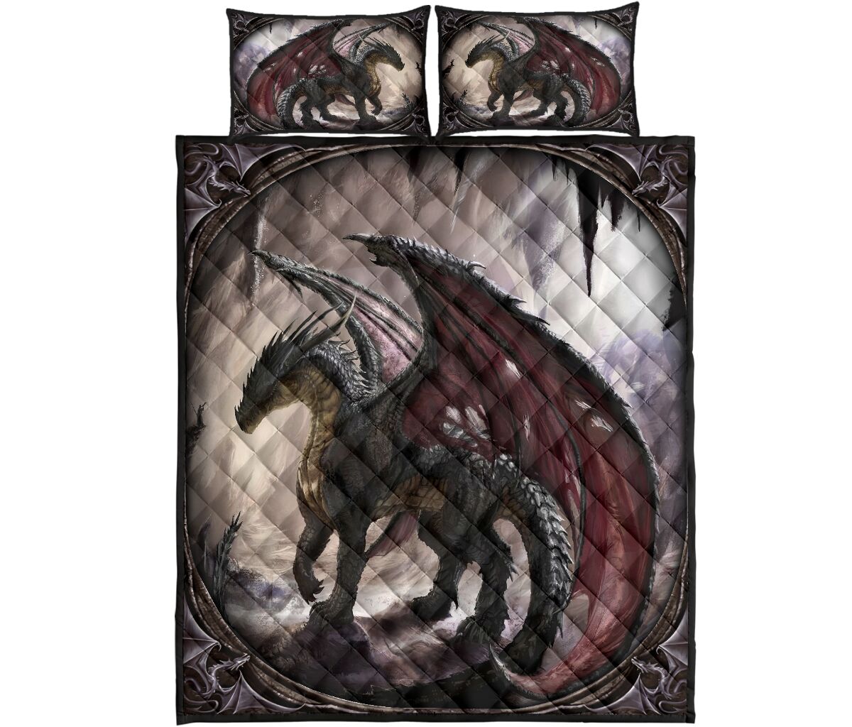 Dragon Quilt Bed Set 6- Love Quilt Bedding Set