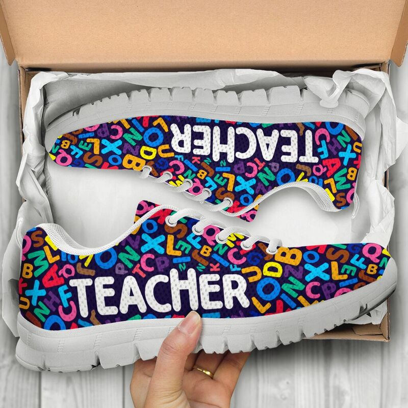 Teacher Abc Pattern Shoes Sneakers, Running Shoes, Shoes For Women, Shoes For Men, Custom Sh- Love Sneakers
