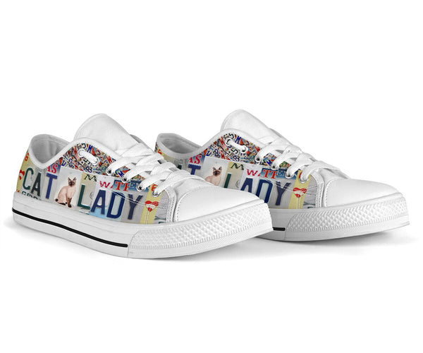 Cat Lady License Plates Low Top Shoes