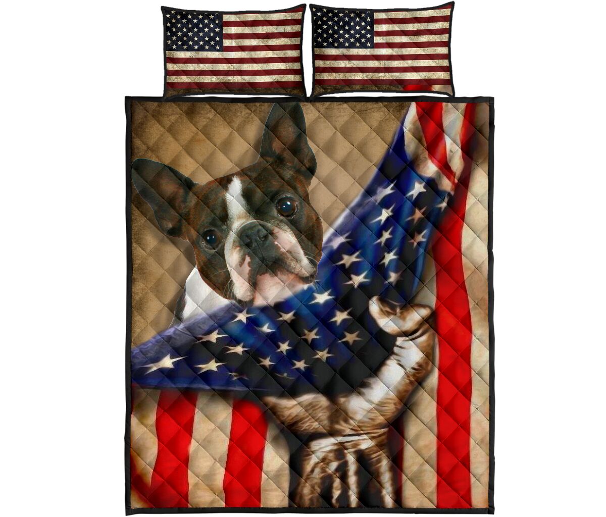Boston Terrier Quilt Bed Set 49 - Love Quilt Bedding Set