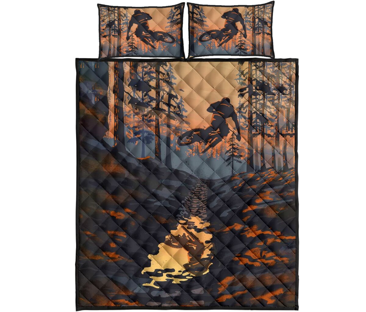 Mountain Bike Sunset - Bed Set - Love Quilt Bedding Set