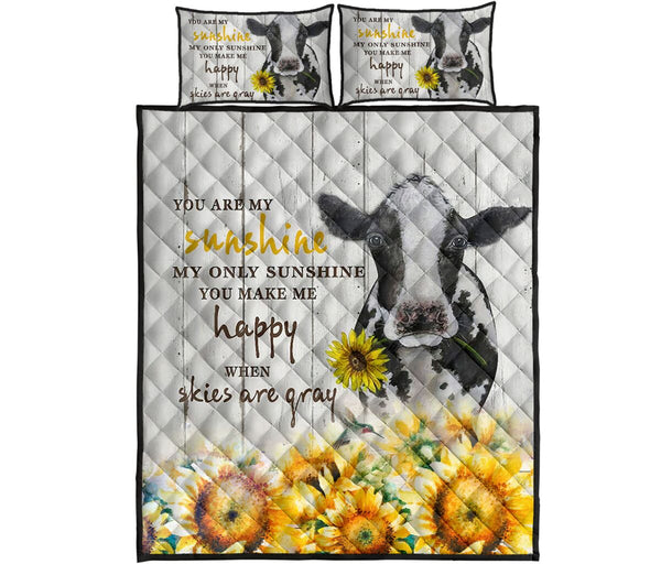 Quilt Bed Set - Cow - You Are My Sunshine 53 - Love Quilt Bedding Set