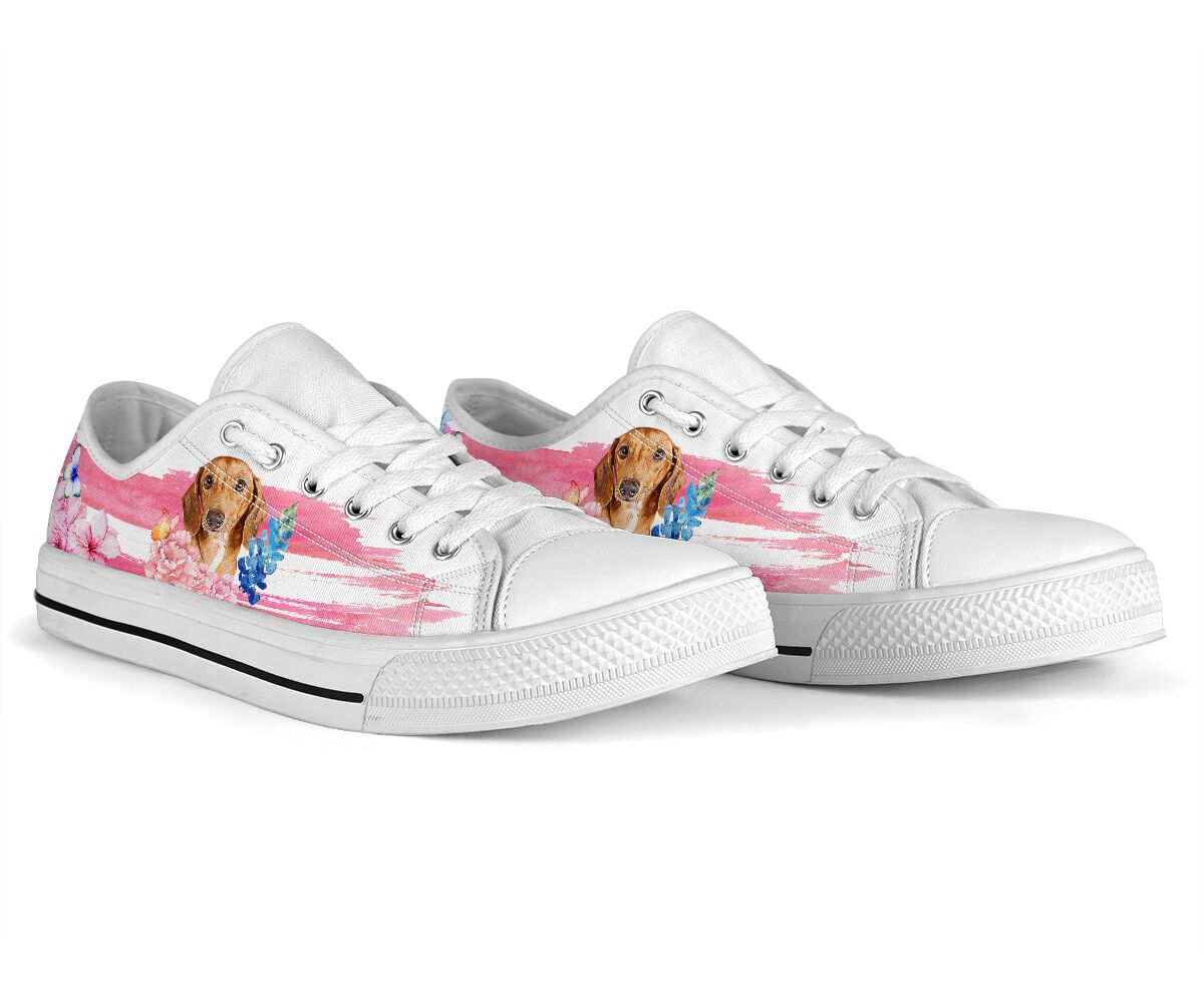 Dachshund Flower Watercolor - Low Top - Da Shoe - Love Love Top Shoes