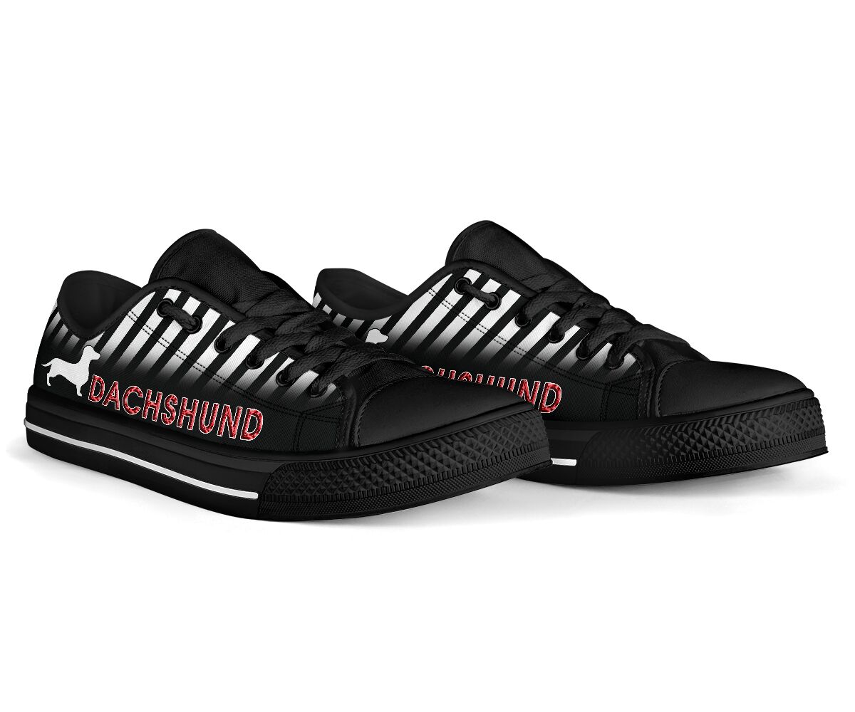 Dachshund Black Low Top Shoes - Love Low Top Shoes