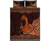 Fox Carving Leather Skin Style Quilt Bed Set- Love Quilt Bedding Set