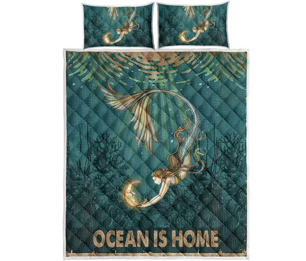 Moon Mermaid - Quilt Bed Set - Nnl - Love Quilt Bedding Set