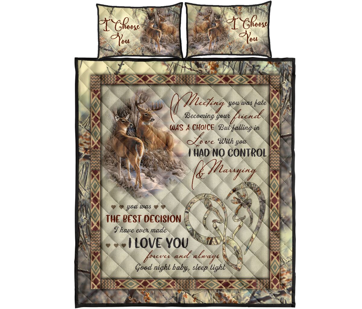 I Choose You Quilt Bed Set - Love Quilt Bedding Set