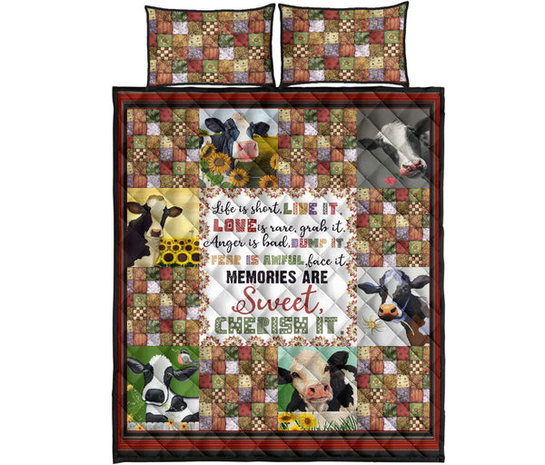 Quilt Bed Set - Cow - Life Is Short 49 - Love Quilt Bedding Set