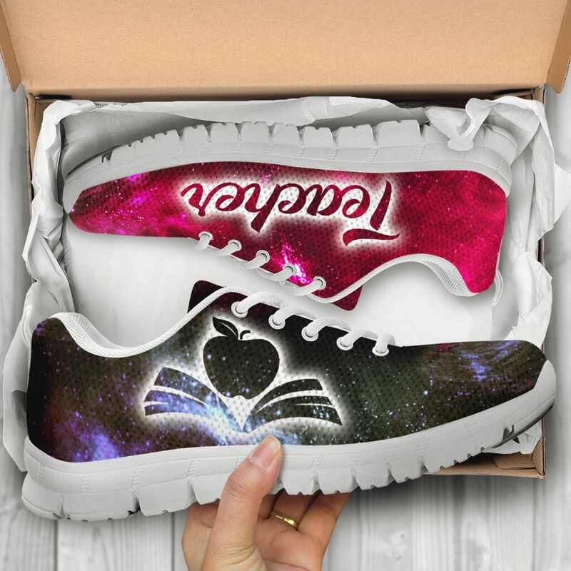 Teacher Galaxy2 Red Black Sneakers, Running Shoes, Shoes For Women, Shoes For Men, Custom Sh- Love Sneakers