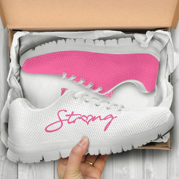 Nurse-strong Symbol Pink White Sneakers, Running Shoes, Shoes For Women, Shoes For Men, Cust- Love Sneakers