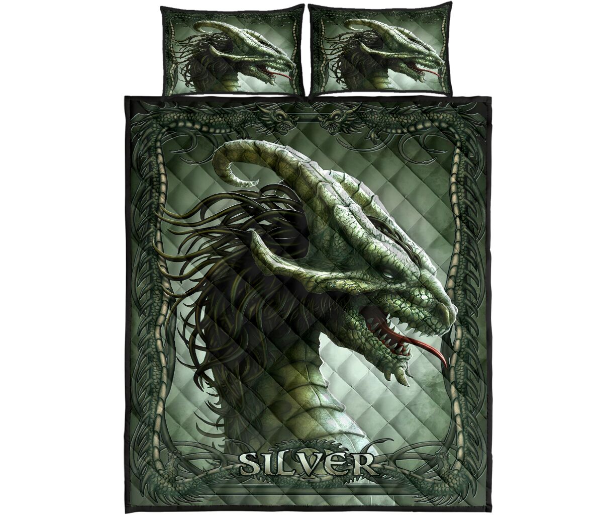 Dragon Qbs Quilt Bed Set - Love Quilt Bedding Set
