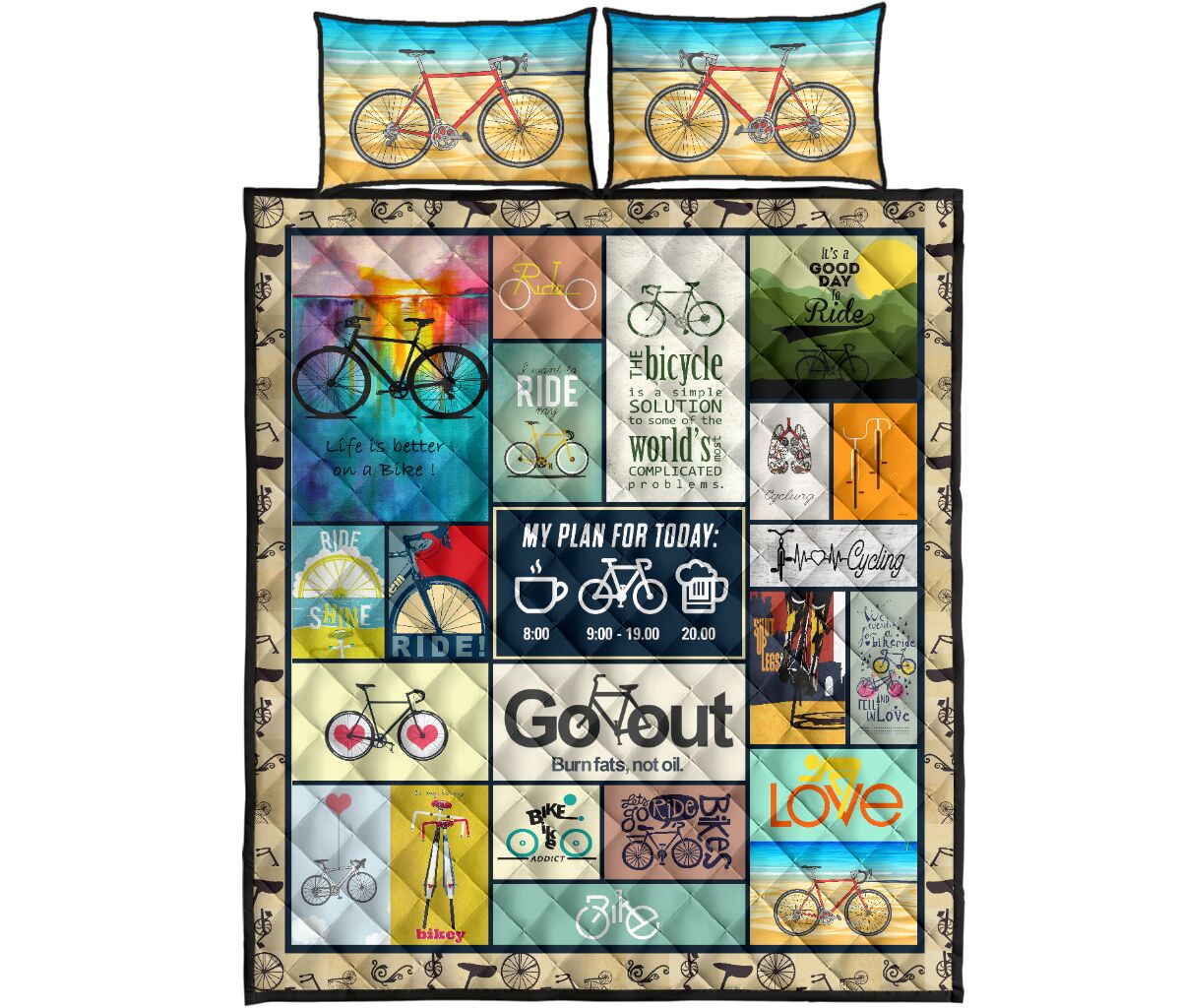 Cycling Go Out - Quilt Bed Set - Love Quilt Bedding Set