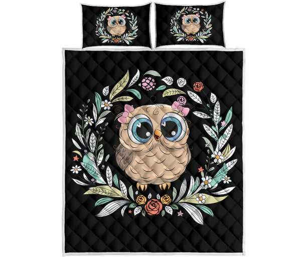 Owl Wreath Quilt Bed Sets - Love Quilt Bedding Set