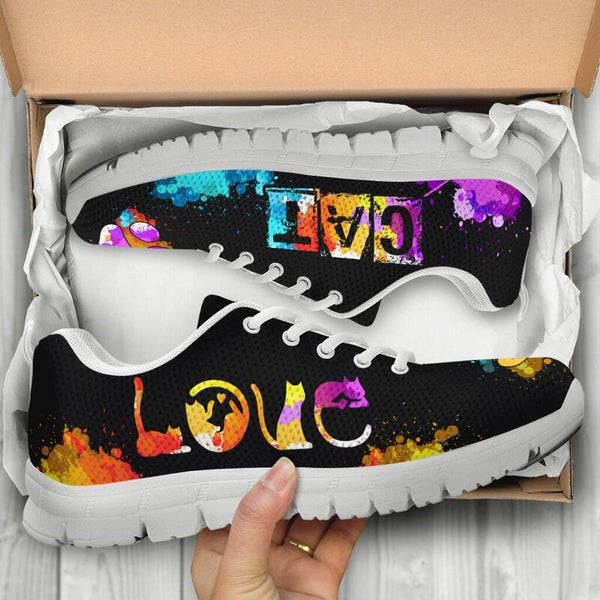 Love Cat Art Sneakers, Running Shoes, Shoes For Women, Shoes For Men, Custom Shoes, L- Love Sneakers