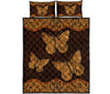 Butterfly Wood Carving Quilt Bed Set - Love Quilt Bedding Set