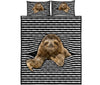 Sloth Streaky Style Quilt Bed Set - Love Quilt Bedding Set