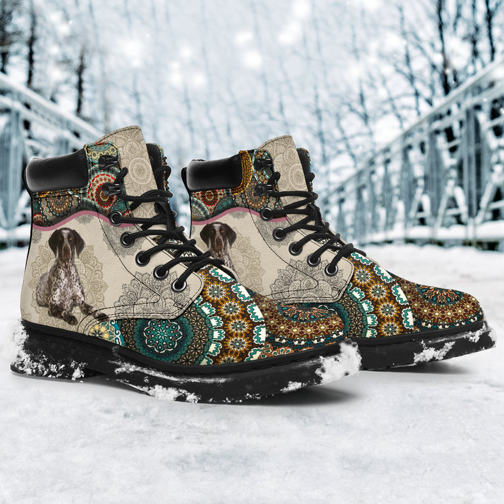 German Shorthaired Pointer - Vintage Mandala Asboot Sky Kd - Love All Season Boots