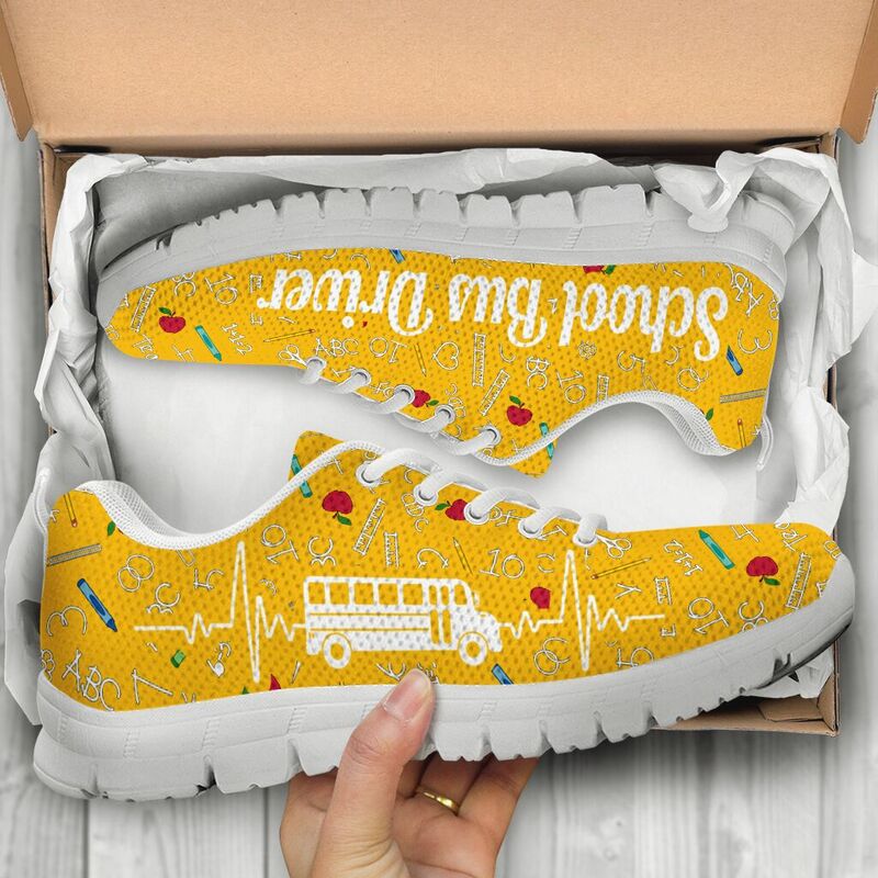 School Bus Yellow Sneakers, Runni- Love Sneakers