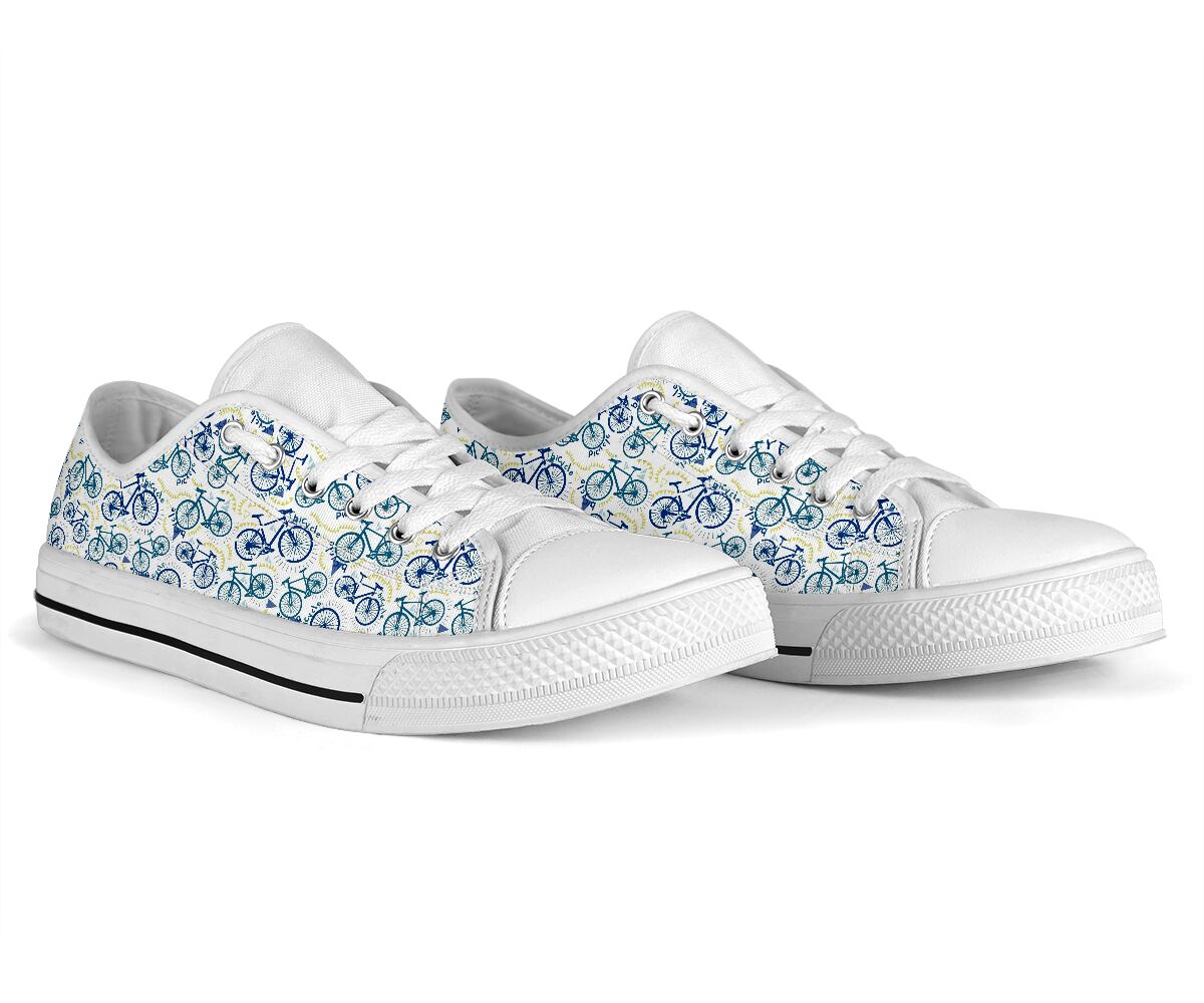 Cycling Pattern Low Top Shoe - Love Low Top Shoes