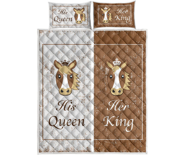 Horse - King And Queen 2 - Love Quilt Bedding Set