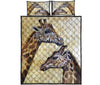 Giraffe Watercolor Art Style Quilt Bed Set - Love Quilt Bedding Set