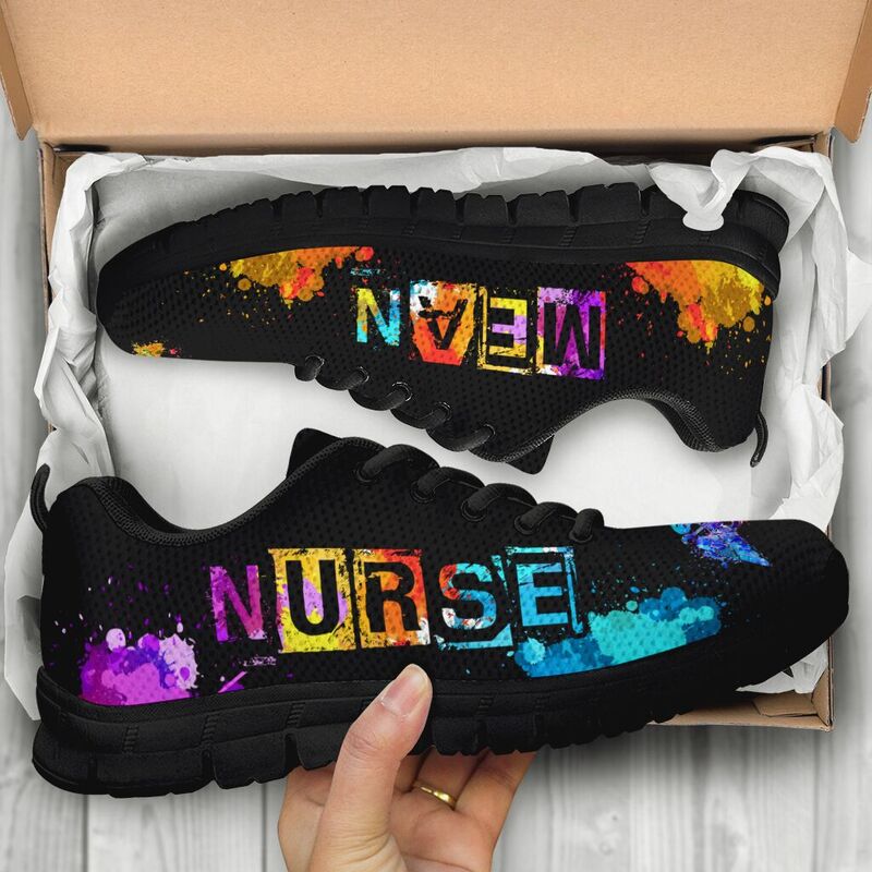 Mean Nurse Sneakers, Running Shoes, Shoes For Women, Shoes For Men, Custom Shoes, L- Love Sneakers