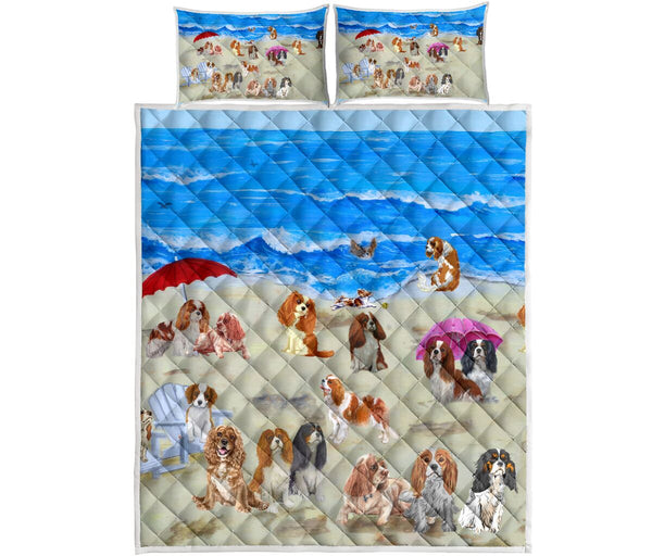 Cavalier King Charles Spaniel In Beach - Bed Set - Love Quilt Bedding Set