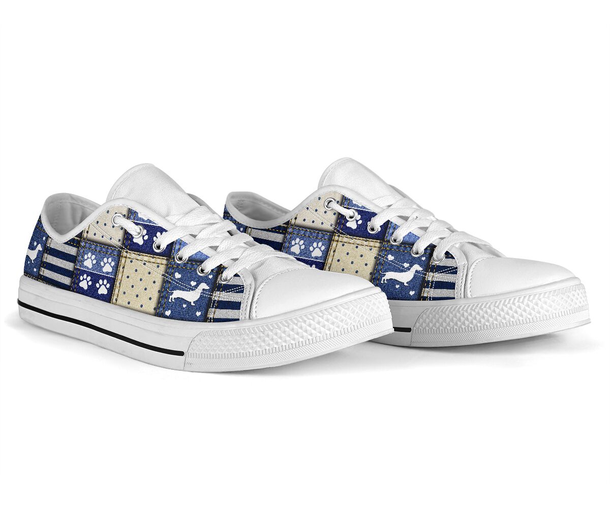Dachshund Jean Color - Low Top Shoe - Love Love Top Shoes