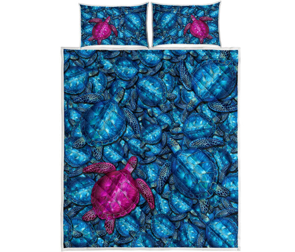 Turtle Piled - Quilt Bed Set - Love Quilt Bedding Set