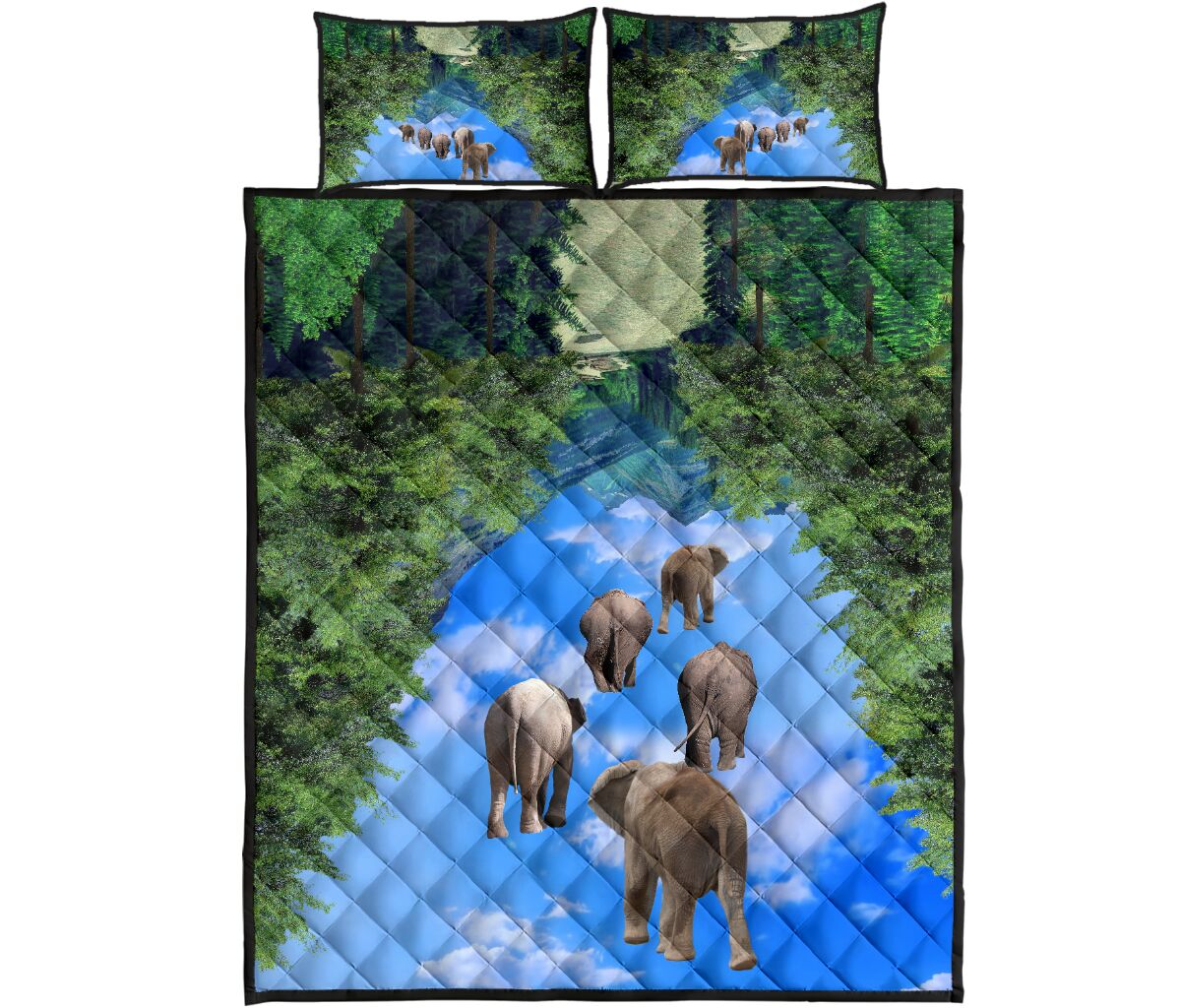 Elephant Reverse - Quilt Bed Set - Love Quilt Bedding Set