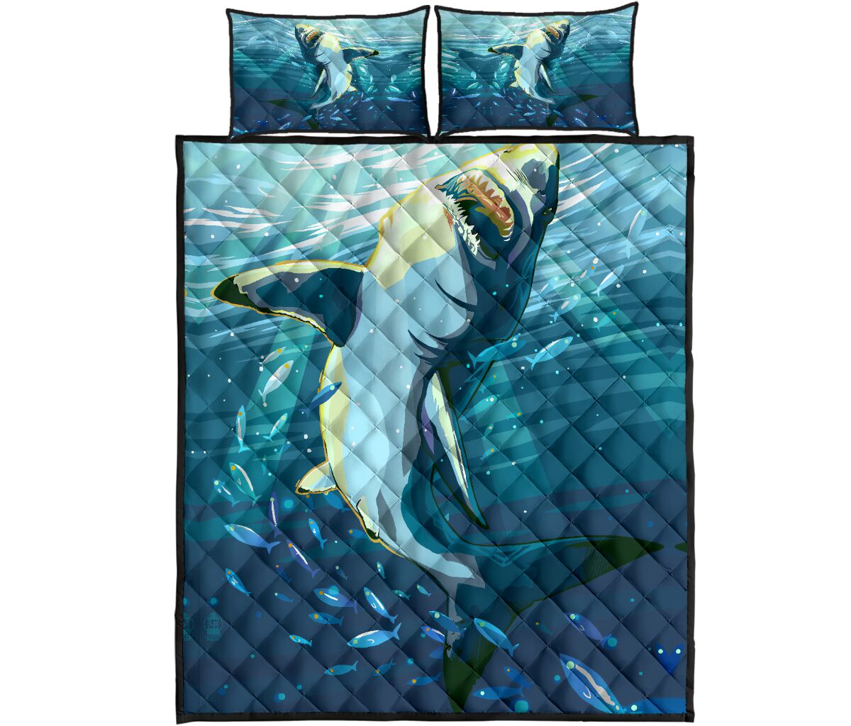 Shark Quilt Bed Set - Love Quilt Bedding Set