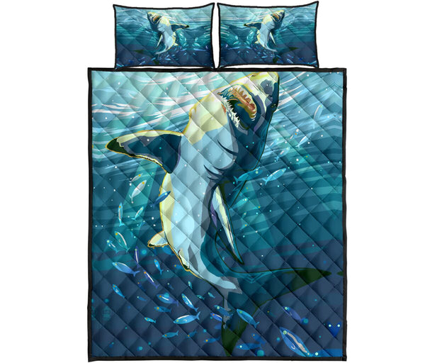 Shark Quilt Bed Set - Love Quilt Bedding Set