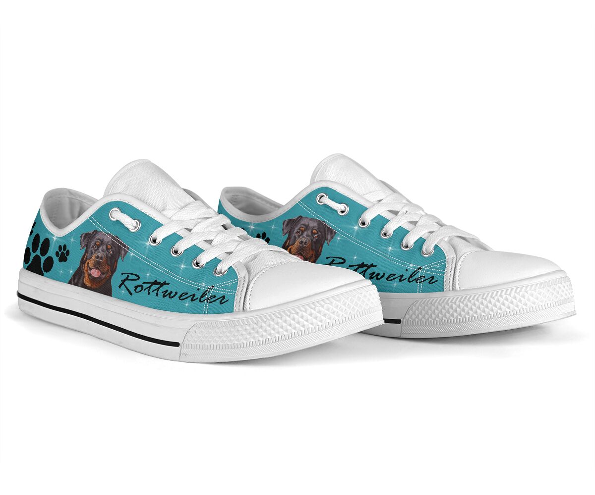 Rottweiler And Paw - Low Top Shoe - Love Love Top Shoes