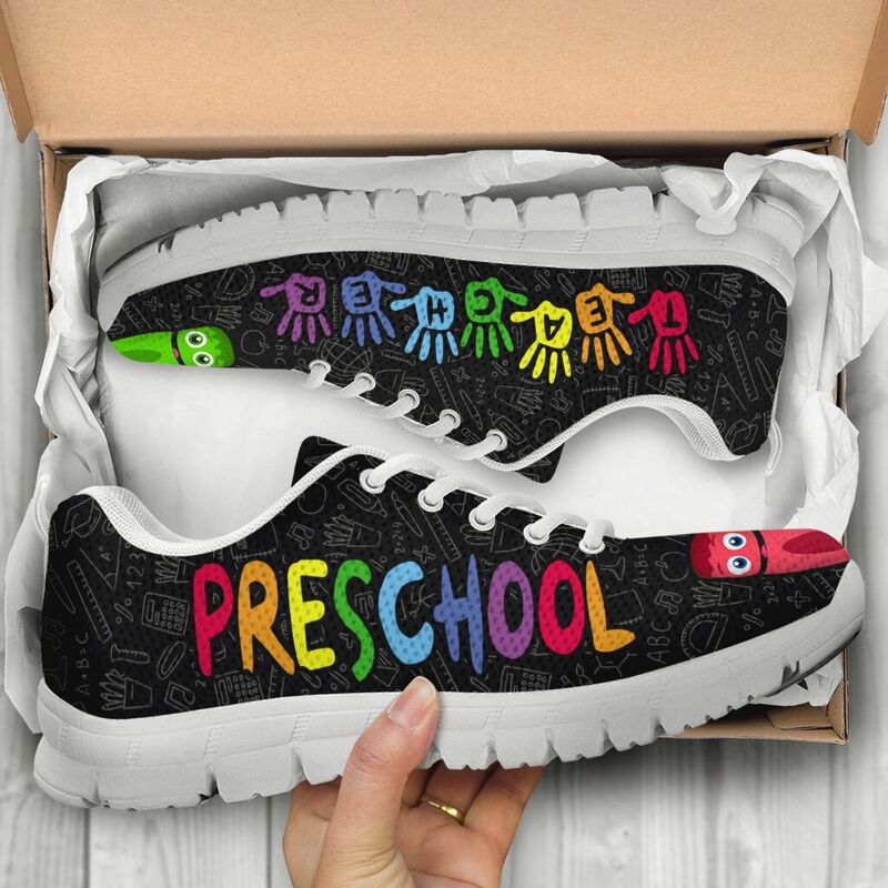 Preschool Teacher Hand Color Sneakers, Runni- Love Sneakers