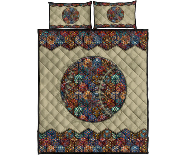 Quilt Bed Set - Mandala - Baseball 37 - Love Quilt Bedding Set