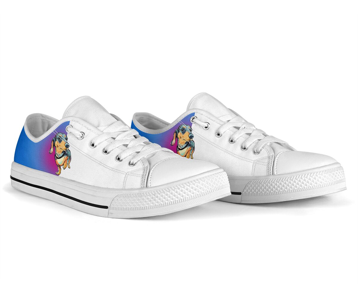 Dachshund Watercolor Low Top Shoe - Love Love Top Shoes