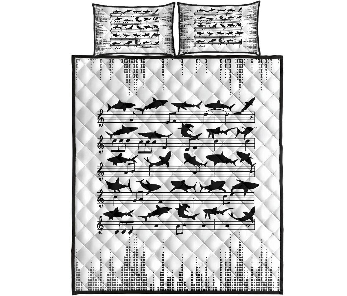 Shark Staves Style Quilt Bed Set - Love Quilt Bedding Set