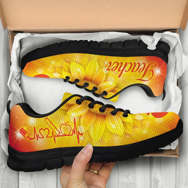 Teacher Sun Flower Shoes Sneakers, Running Shoes, Shoes For Women, Shoes For Men, Custom Sh- Love Sneakers