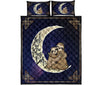 Sloth I Love You To The Moon And Back Quilt Bed Set - Love Quilt Bedding Set