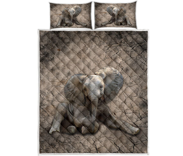 Elephant Dry Soil Cracking 3d - Lqt- Love Quilt Bedding Set