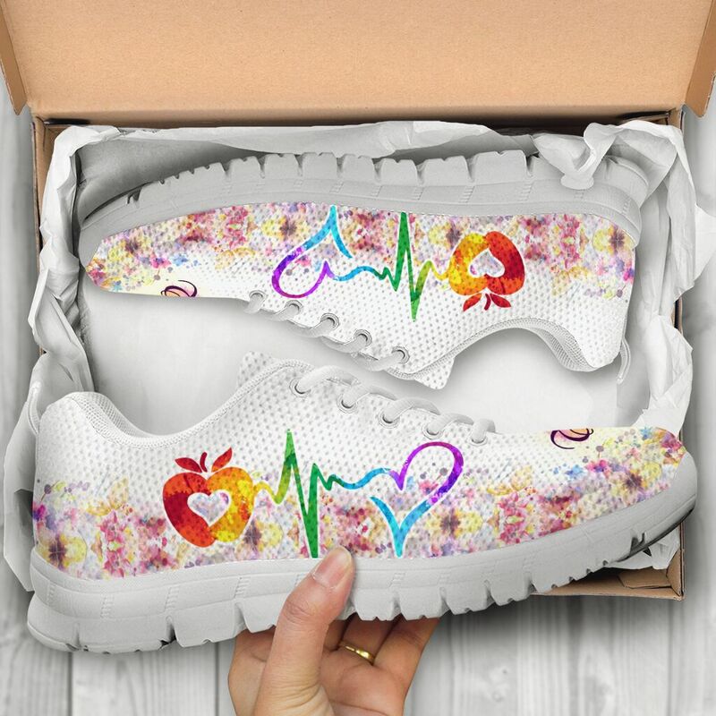 Teacher Hb Flower Art Shoes Sneakers, Running Shoes, Shoes For Women, Shoes For Men, Custom - Love Sneakers