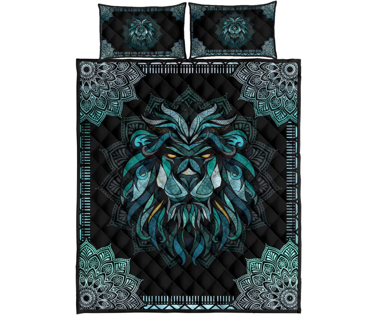 Lion Quilt Bed Set 65 - Love Quilt Bedding Set