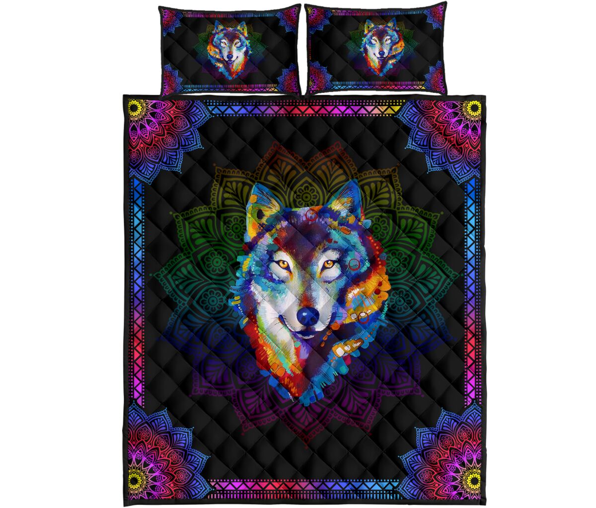 Quilt Bed Set - Wolf 12 - Love Quilt Bedding Set