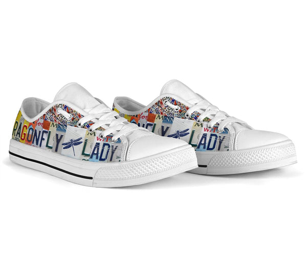 Dragonfly Lady License Plates Low Top Shoes