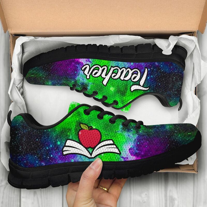 Teacher- Galaxy Green Purple Kd Sneakers, Running Shoes, Shoes For Women, Shoes For Men, Cu- Love Sneakers