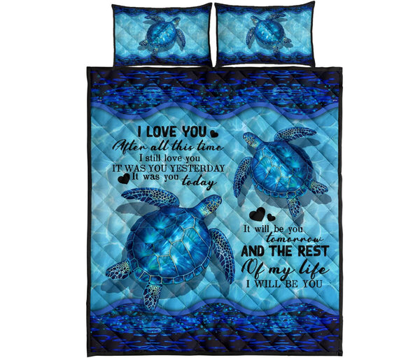 Turtle - I Love You - Quilt Bed Set 93 - Love Quilt Bedding Set