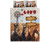 Horse Like Someone Quotes Cow Farm Art Style Quilt Bed Set - Love Quilt Bedding Set