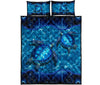 Turtle Water Light Style Quilt Bed Set - Love Quilt Bedding Set